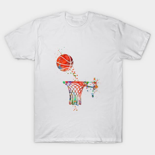 Basketball ball T-Shirt by RosaliArt